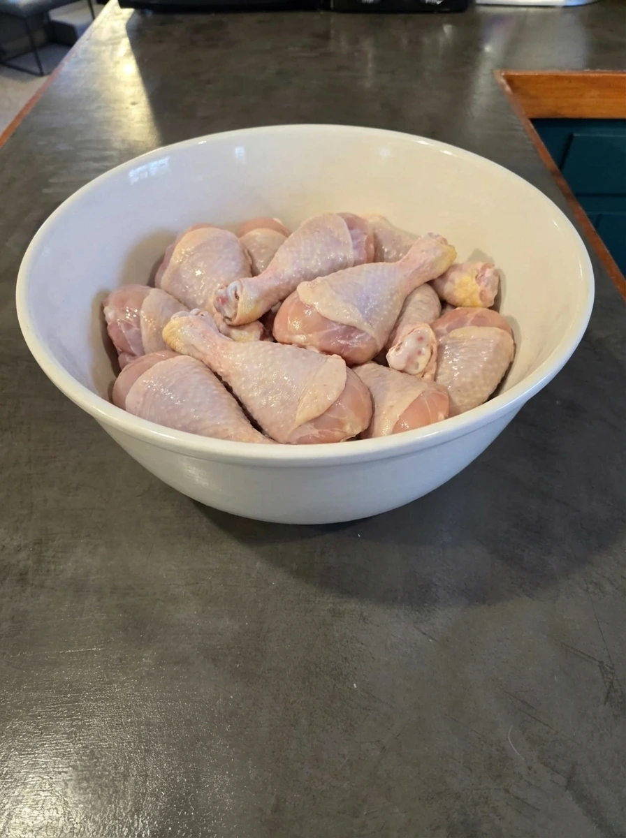 raw drumsticks in bowl