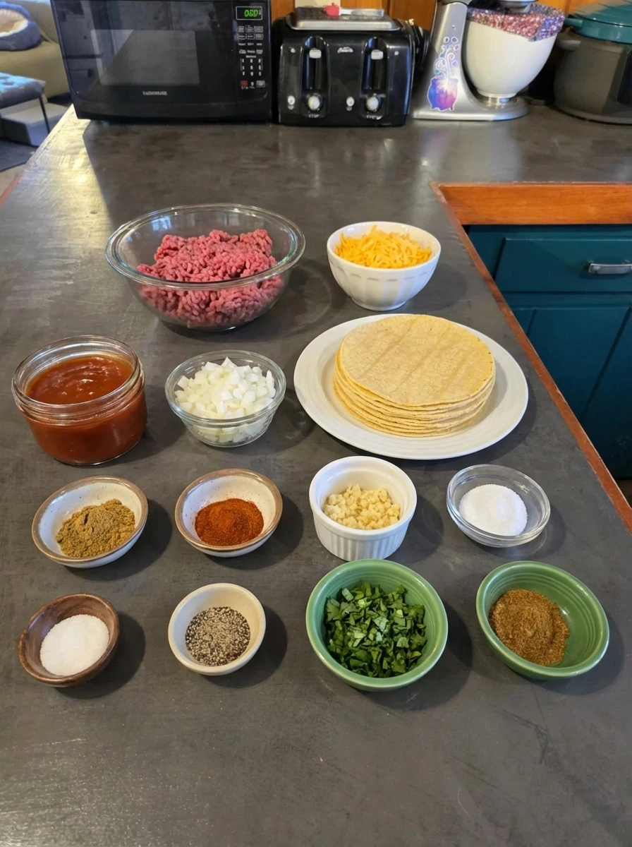 ingredients for beef enchiladas