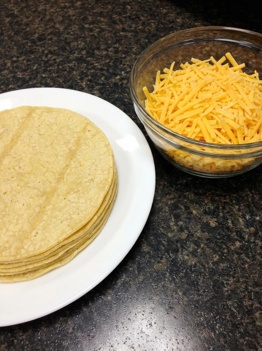tortillas and cheese ready