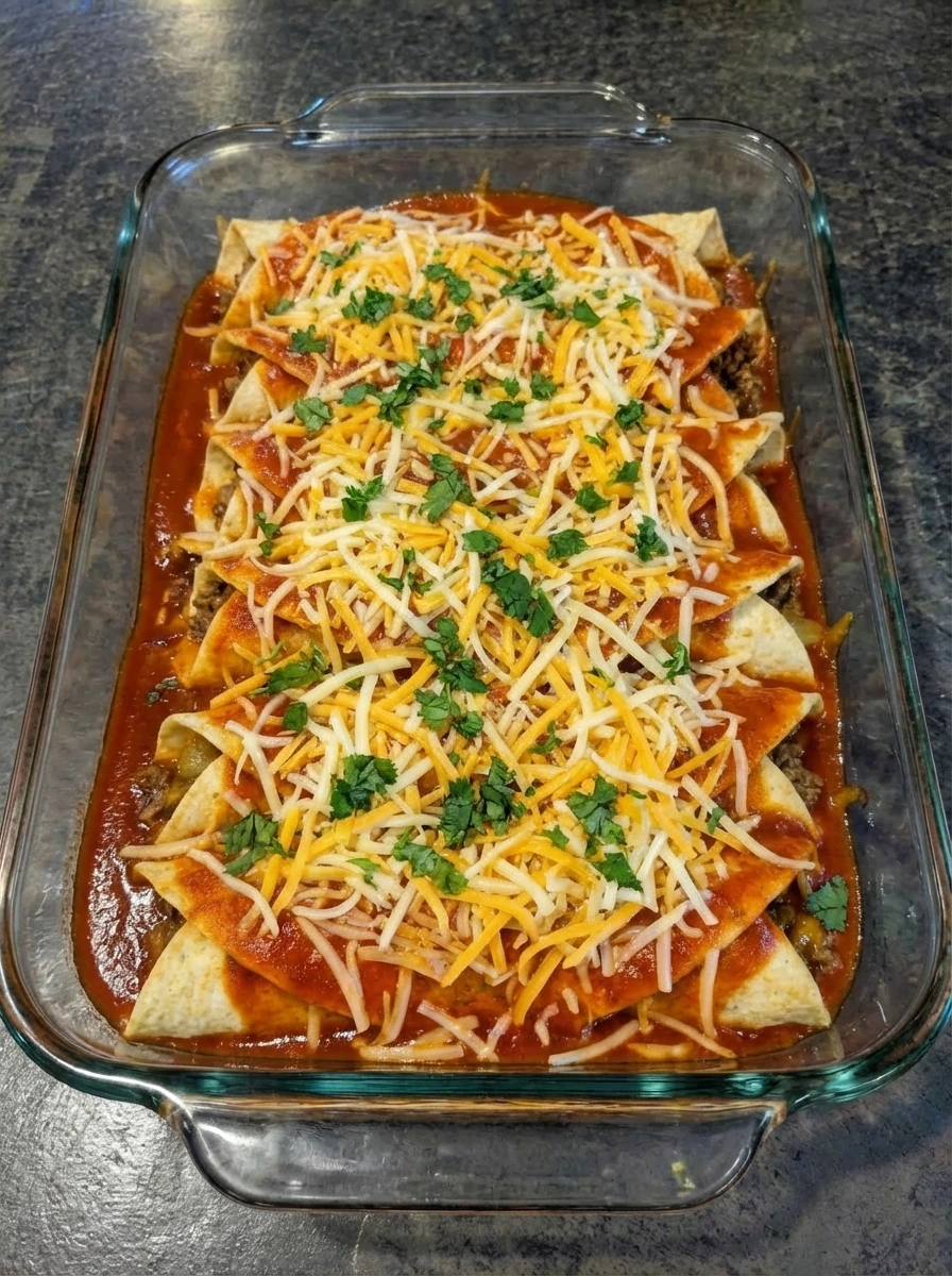 garnished enchiladas