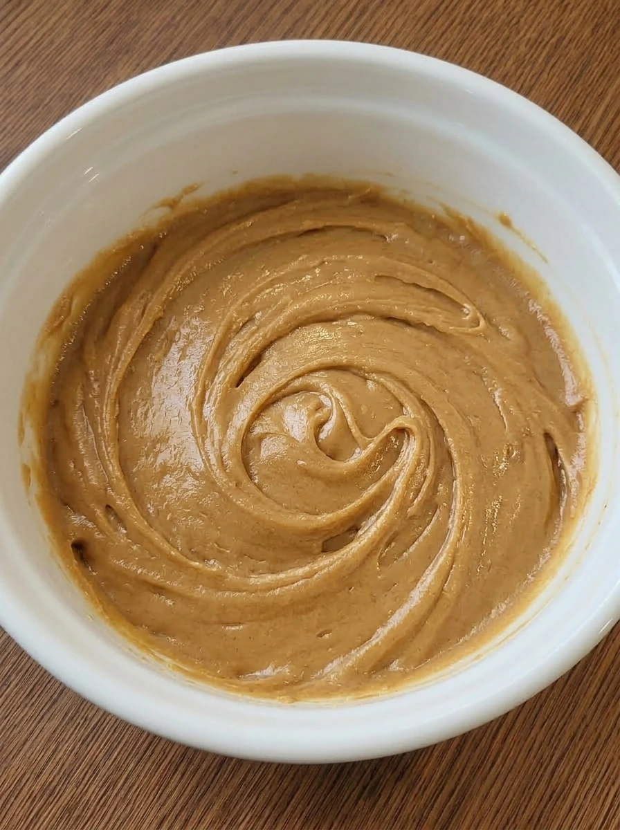 Egg and vanilla mixed into peanut butter cookie base