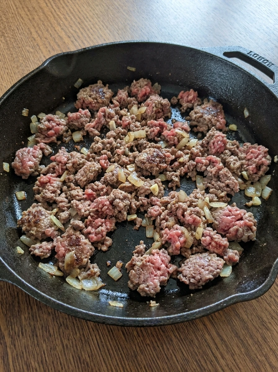 Cooking ground beef mixture