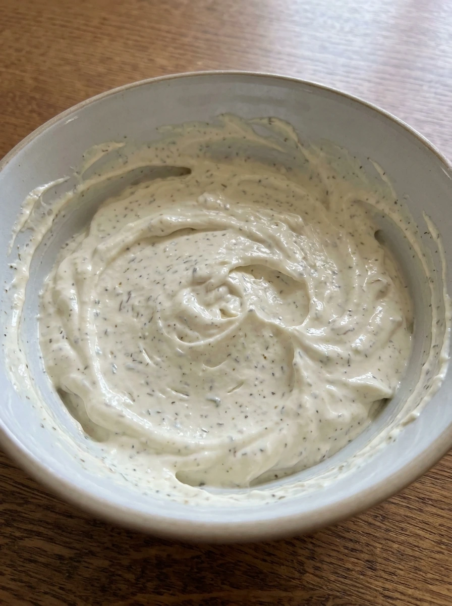 Sour cream and ranch seasoning mixed into a creamy base for Boat Dip