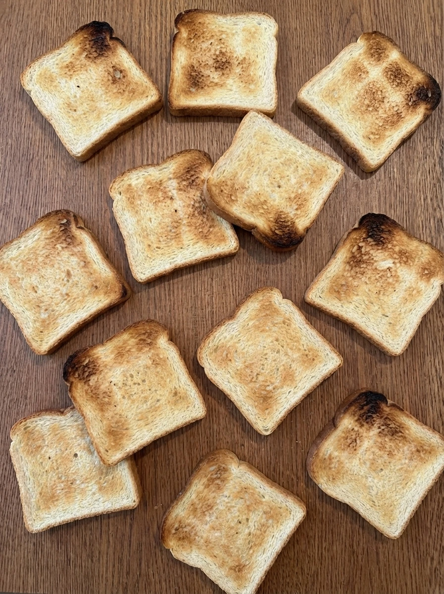 Lightly toasted sandwich bread slices for a Classic Turkey Club Sandwich.