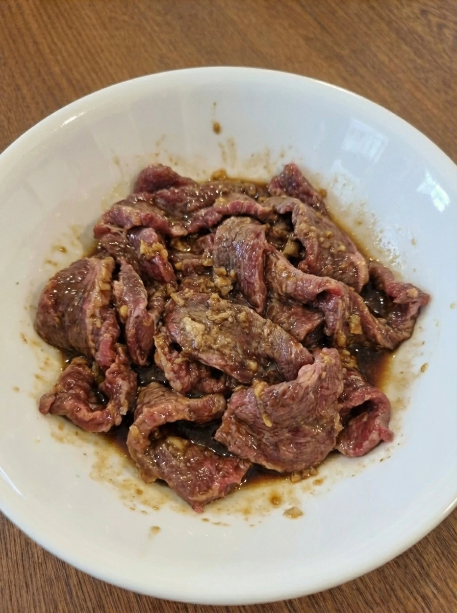 Beef strips slightly browned for Easy Beef Stir Fry