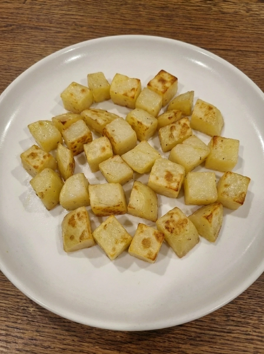 Golden tender diced potatoes for Easy Breakfast Burritos