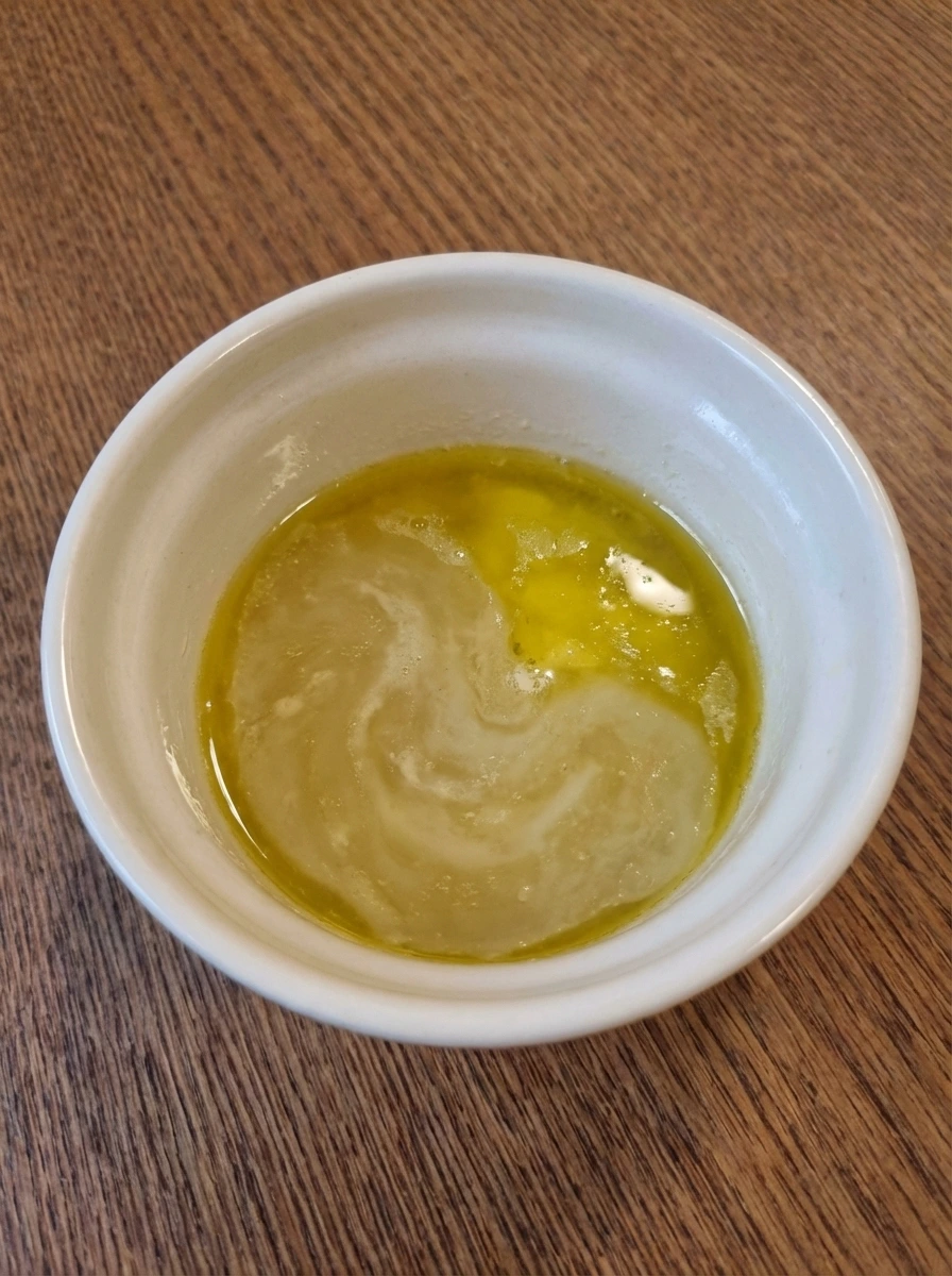 Olive oil butter and lemon mixture for chicken breast