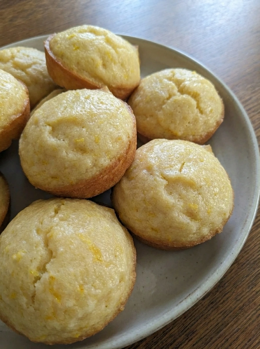 Mini lemon cakes cooling after baking