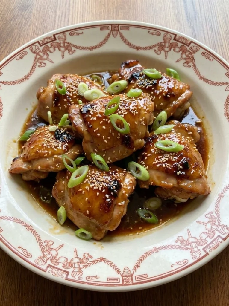 Slow Cooker Sticky Honey Chicken with glossy honey soy glaze