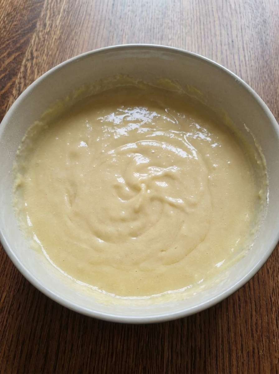 wet ingredients blended smooth
