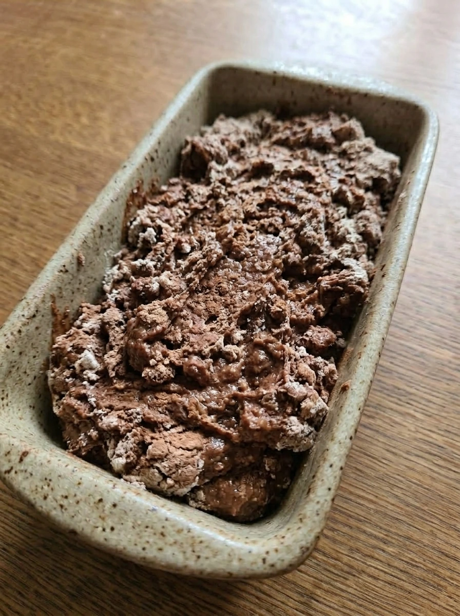 batter in loaf pan uneven surface