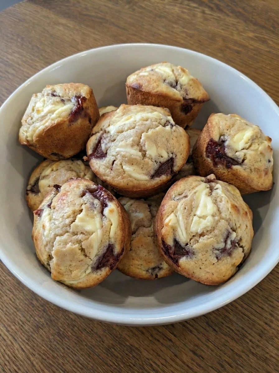 Finished Strawberry Cream Cheese Muffins ready to serve