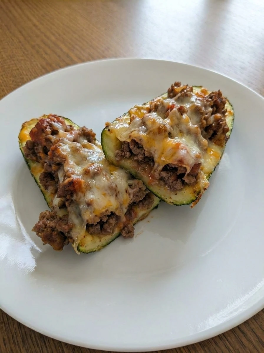 Served zucchini boats