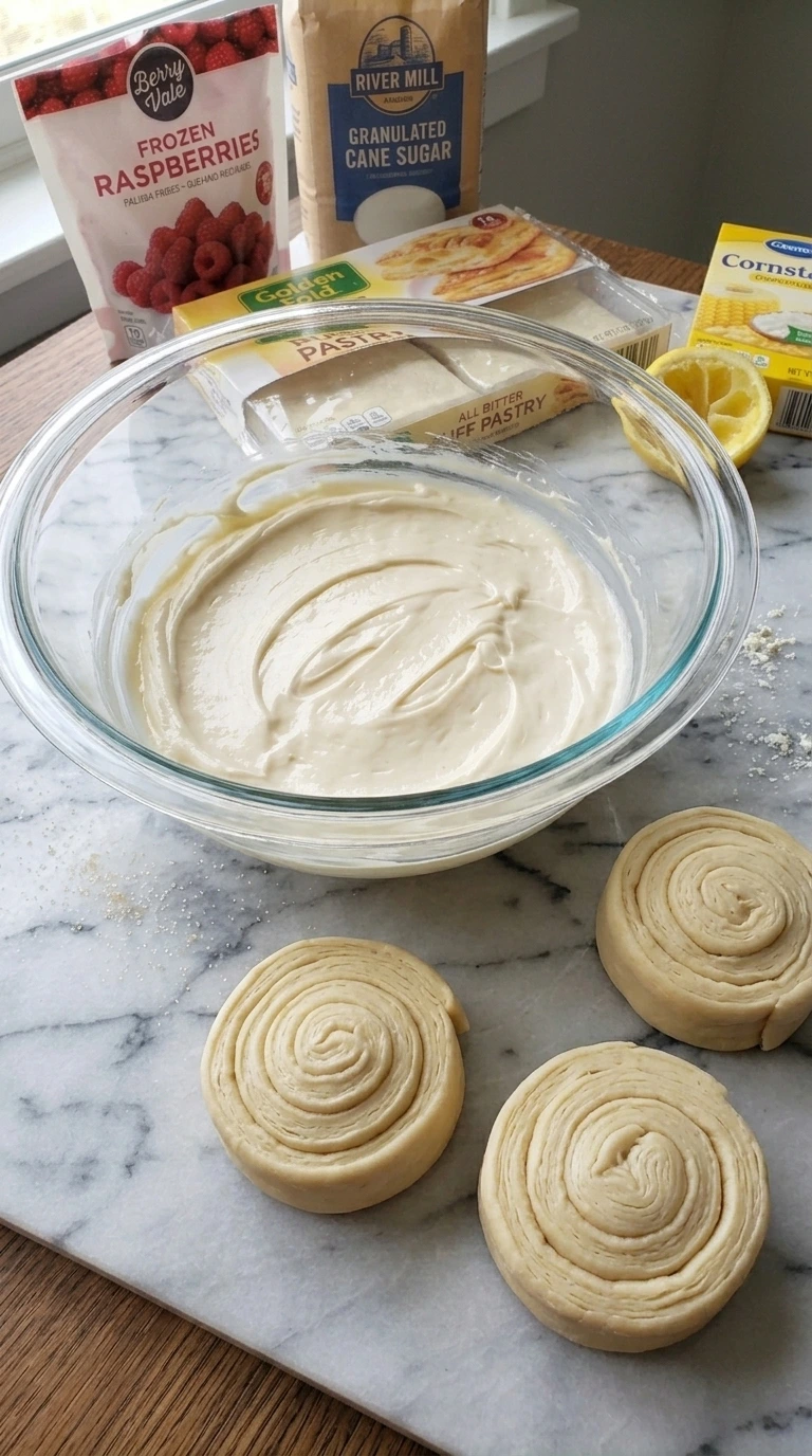 Smooth cream cheese filling for Raspberry Danish.