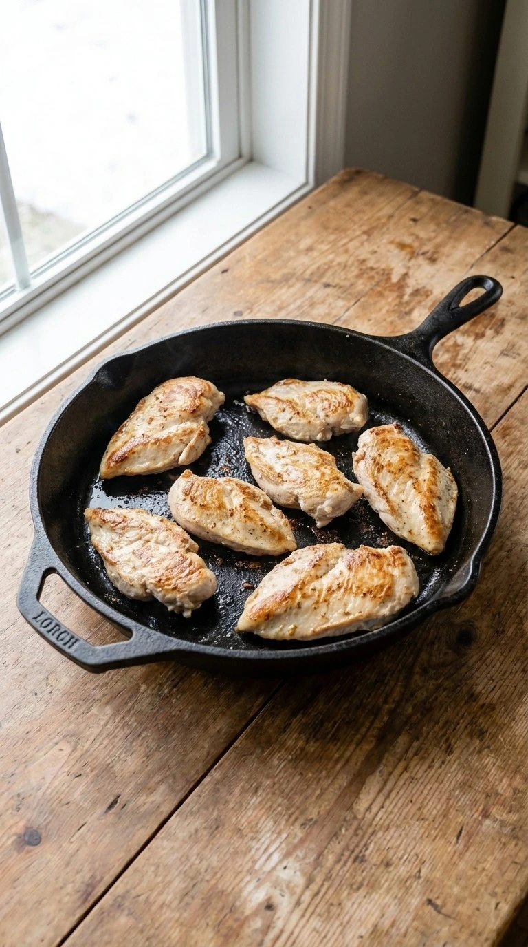 Crockpot Chicken Marsala chicken browning