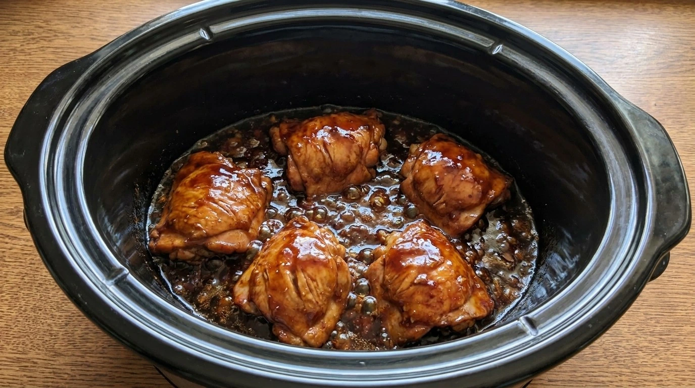 Thickening honey garlic glaze in slow cooker for Crockpot Honey Garlic Chicken