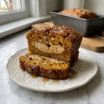 Maple Pumpkin Bread slices with a creamy maple filling and crackly cinnamon sugar crust