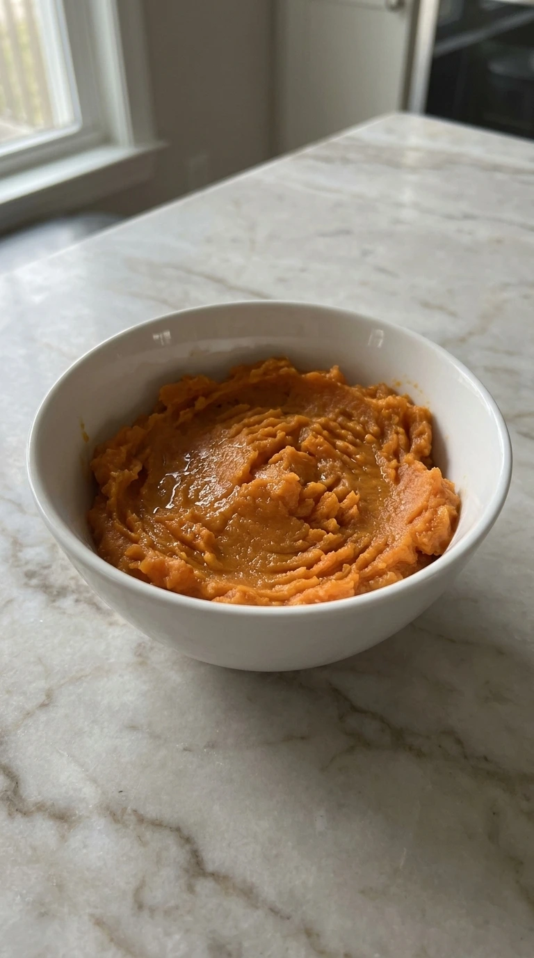 Sweet Potato Gnocchi roasted sweet potatoes preparation step