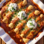 Beef and Cheese Enchiladas fresh from the oven with melted cheese and red sauce Recipe focus: beef cheese enchiladas.