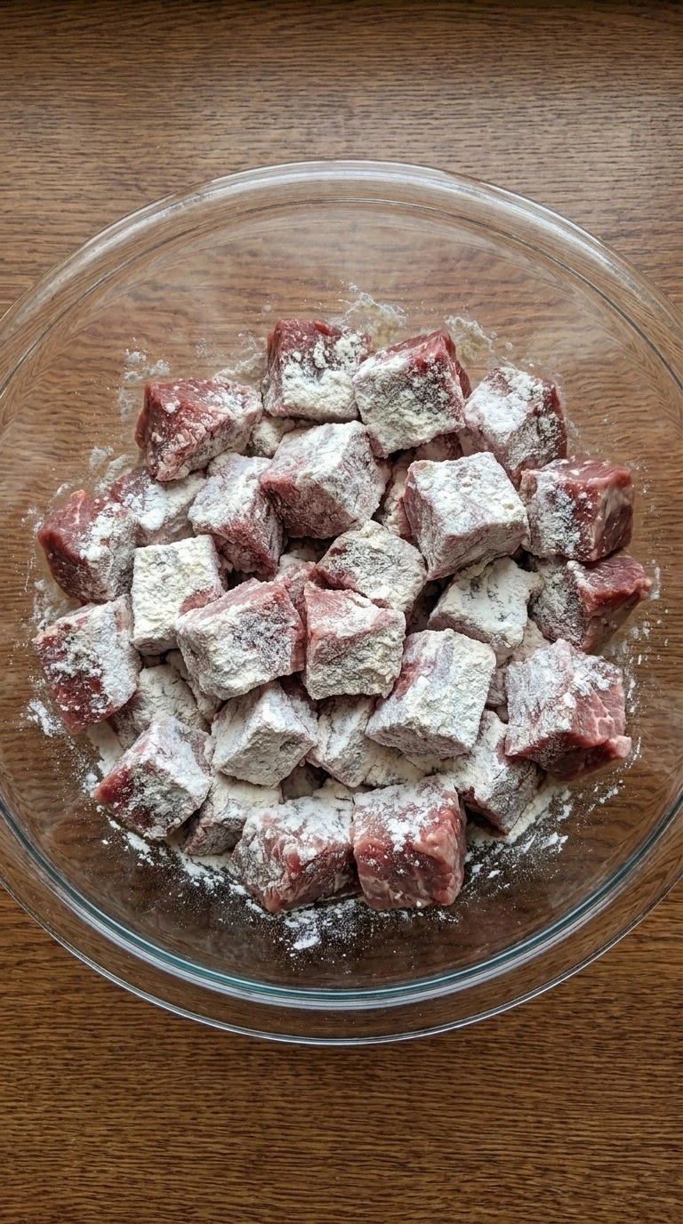 Crockpot Beef Tips and Gravy beef tips coated with seasoned flour Recipe focus: crockpot cubed steak and gravy.