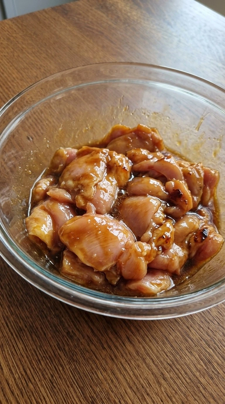 Crockpot Bourbon Chicken coated chicken thighs before slow cooking Recipe focus: dump and go crockpot dinners.