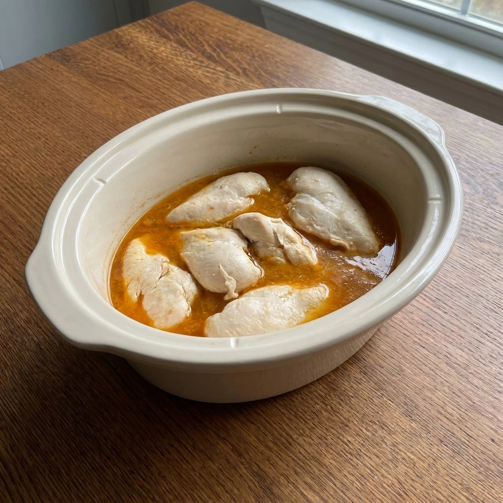 CrockPot Cajun Chicken Pasta tender chicken cooking in cajun broth Recipe focus: crockpot pasta recipes.