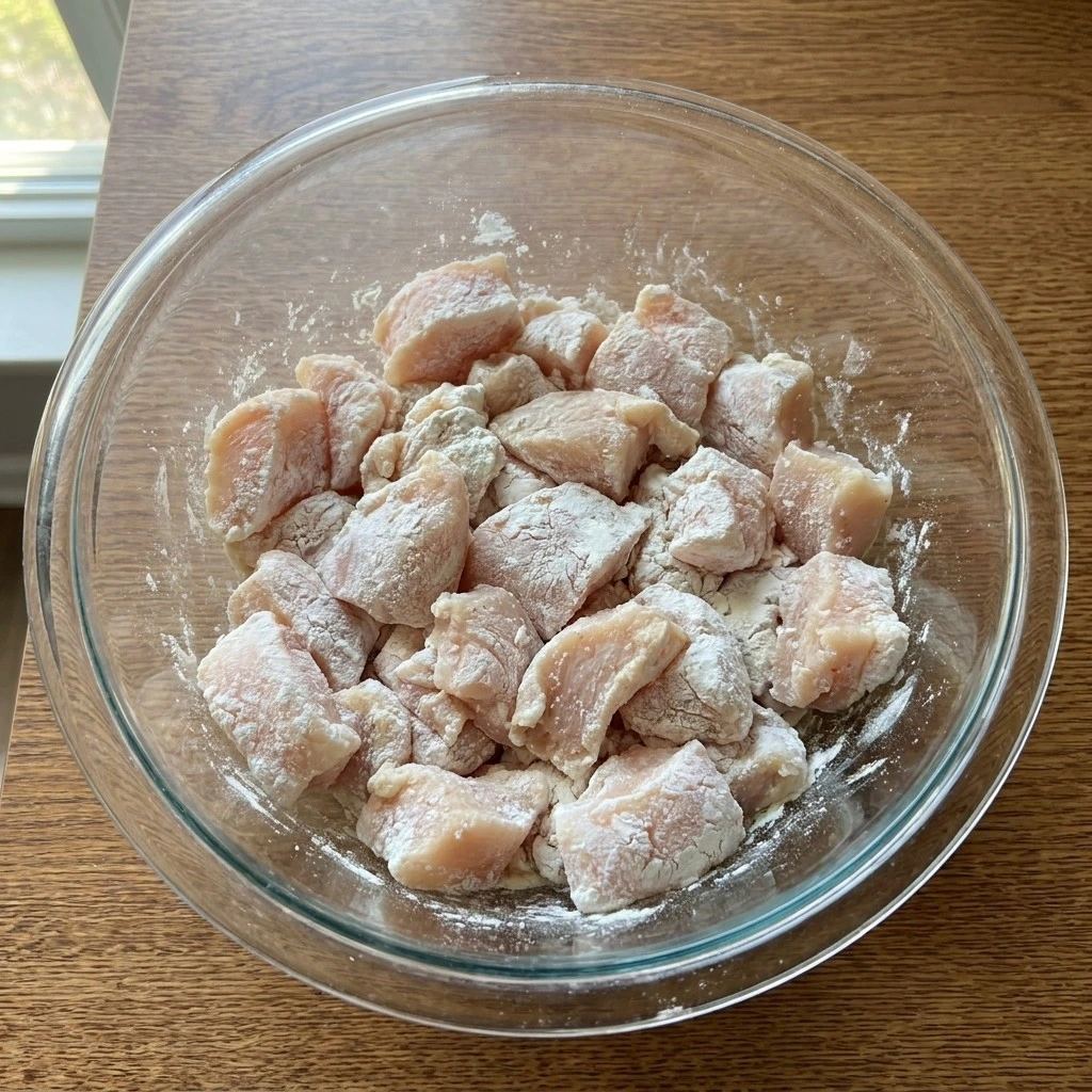 Crockpot Orange Chicken chicken pieces coated with cornstarch Recipe focus: orange chicken recipe healthy.