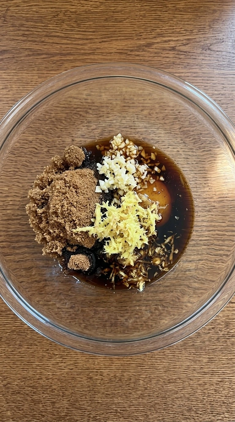 Crockpot Teriyaki Chicken sauce mixture with amber teriyaki glaze ingredients Recipe focus: teriyaki chicken sheet pan dinner.