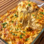 Friendsgiving Casserole By Joanna Gaines finished creamy casserole with golden cheese topping