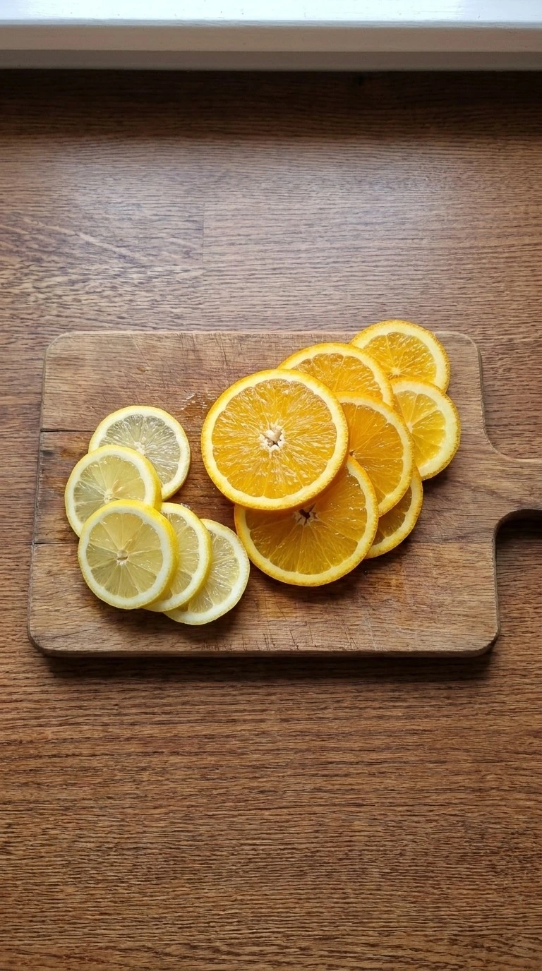 Friendsgiving Cocktails citrus slices prepared with fresh oranges and lemons Recipe focus: thanksgiving beverages.