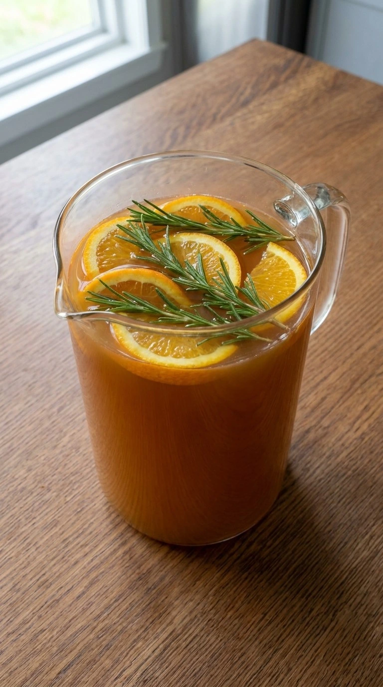 Friendsgiving Cocktails resting with citrus slices and seasonal ingredients Recipe focus: thanksgiving drink ideas.