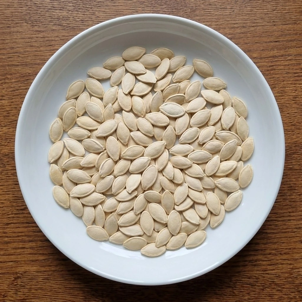 Cleaning and drying pumpkin seeds for Roasted Pumpkin Seeds with Parmesan Cheese