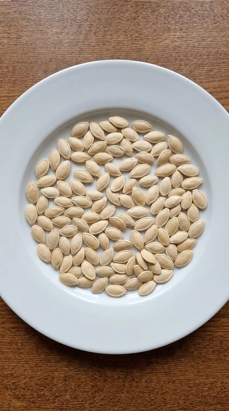 Drying fresh pumpkin seeds before making Roasted Pumpkin Seeds with Parmesan Recipe focus: how to make roasted pumpkin seeds with parmesan.