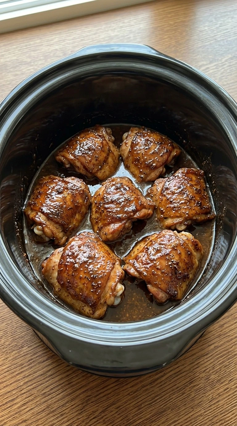 Slow Cooker Jerk Chicken sauce reduced into a glossy glaze Recipe focus: crockpot chicken recipes slow cooker.