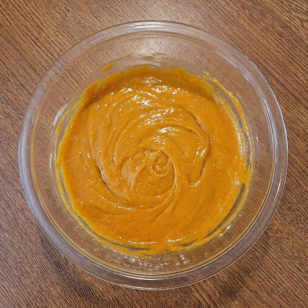 Almond Flour Pumpkin Bread — Mix the pumpkin batter Recipe focus: low carb pumpkin bread.