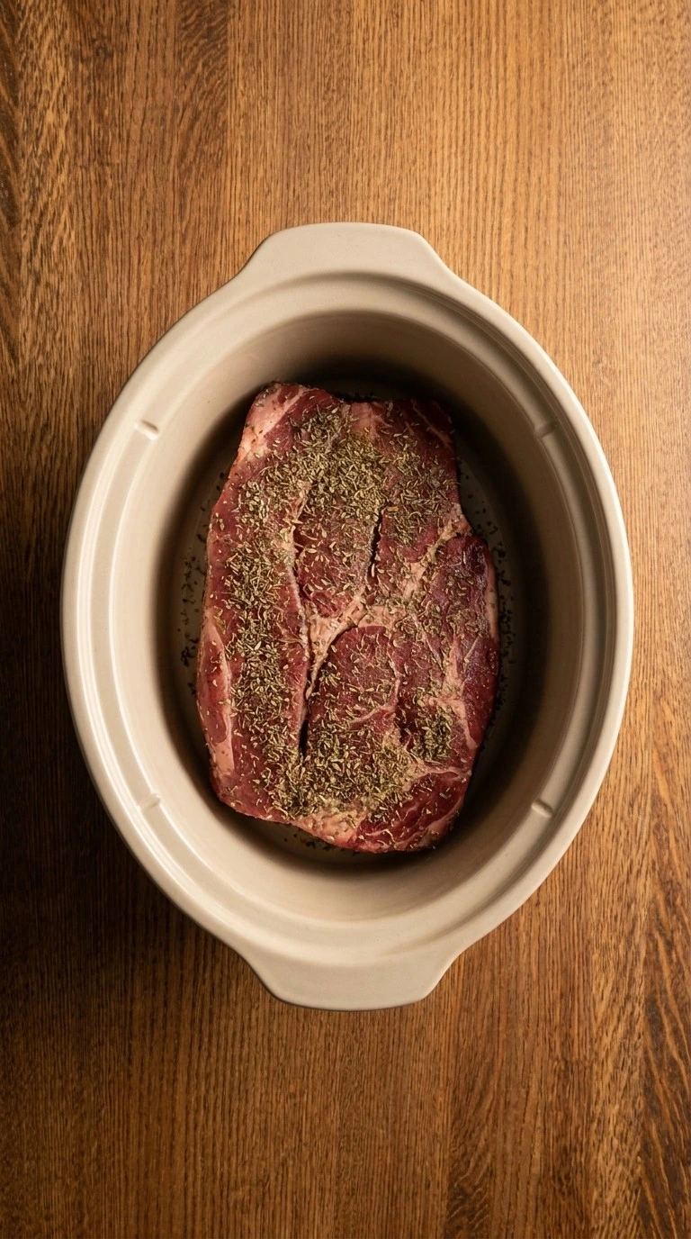 Crockpot Italian Beef Sandwiches — Season the chuck roast and combine flavors Recipe focus: game day food.