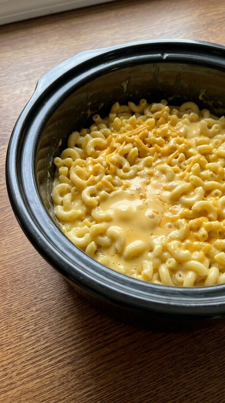 Crockpot Mac and Cheese Velveeta — Stir the creamy cheese sauce through the noodles Recipe focus: easy lunch ideas.