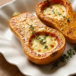 Thanksgiving Butternut Squash roasted halves with creamy filling and golden edges Recipe focus: thanksgiving butternut squash recipes.