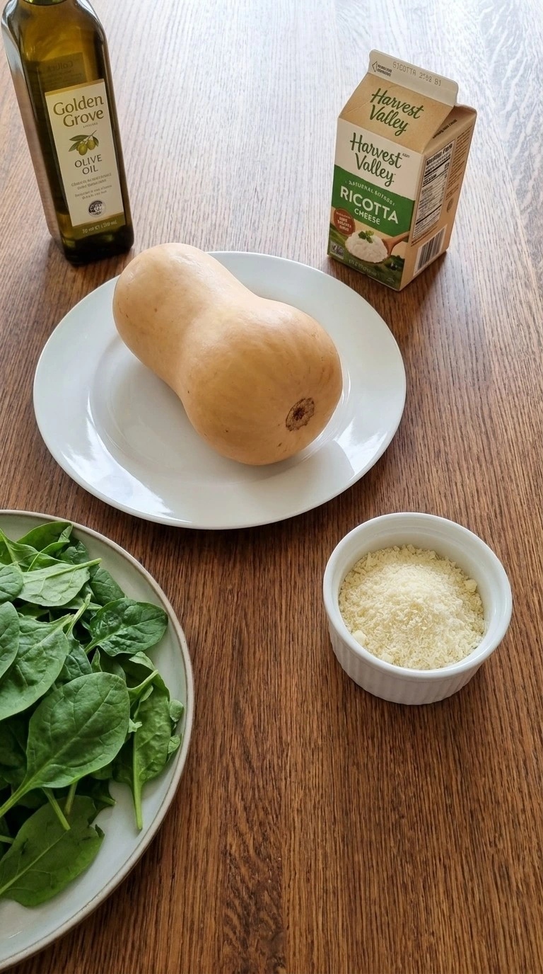 Thanksgiving Butternut Squash ingredients including raw squash and herbs Recipe focus: butternut squash thanksgiving recipes.