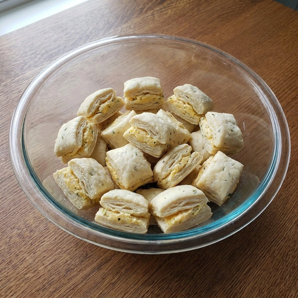Thanksgiving Cocktail Party Food shaped appetizer bites before baking
