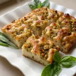 Thanksgiving Stuffing Focaccia Food Network golden focaccia with stuffing herbs and browned topping