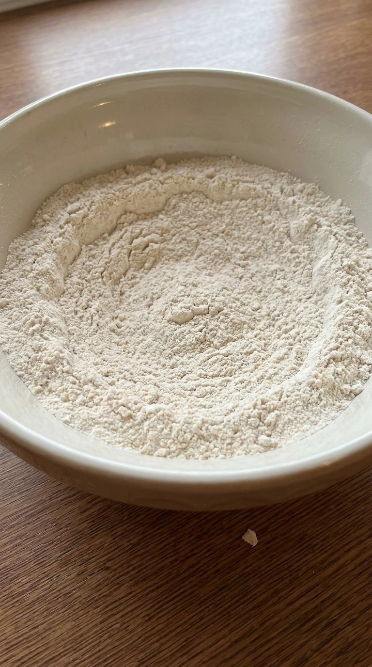 Dry ingredients whisked evenly for Fluffy Buttermilk Pancakes from Scratch Recipe focus: easy pancake recipe.