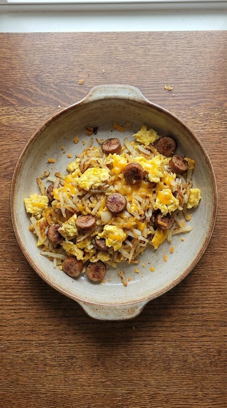 Hashbrown Breakfast Casserole filling mixture Recipe focus: hash brown breakfast casserole.