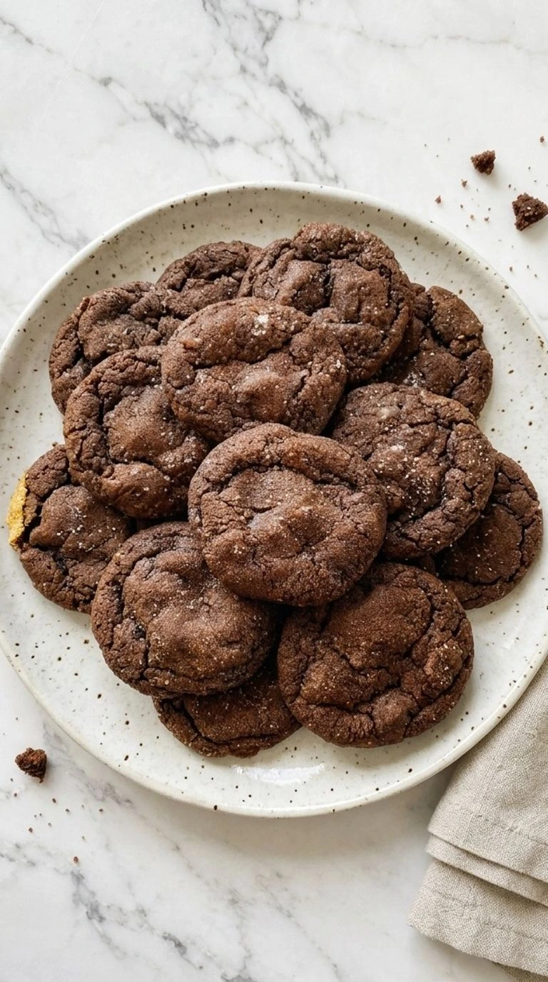 Chewy Chocolate Gingerbread Cookies with soft cracked tops on a plate Recipe focus: martha stewart’s chewy chocolate gingerbread cookies.