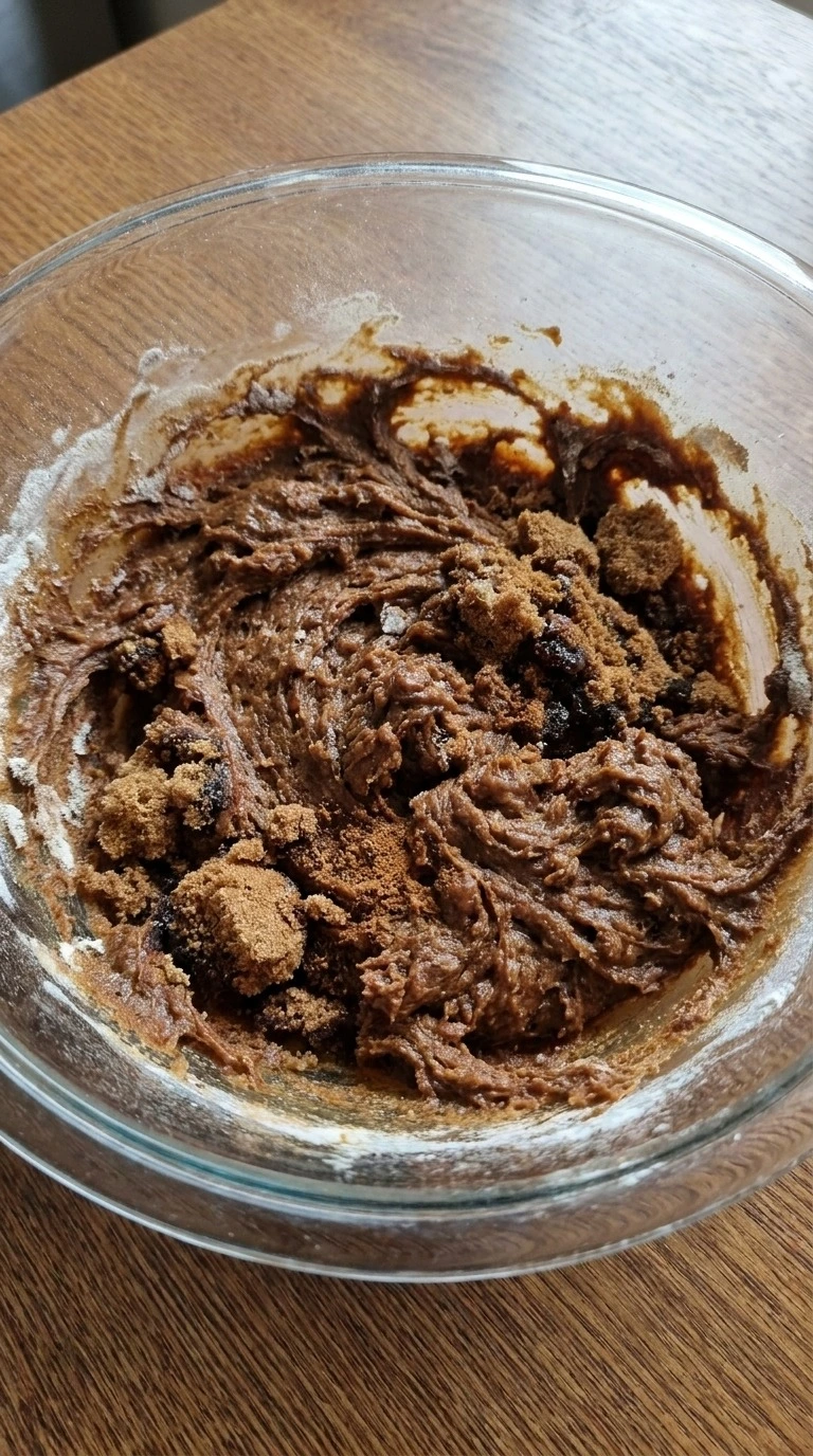 Chewy Gingerbread Cookies dough mixing with molasses and warm spices Recipe focus: chewy gingerbread man cookies.