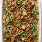 Green Bean Casserole with Fresh Green Beans baked with creamy mushroom sauce and crisp golden onions Recipe focus: green bean casserole easy.