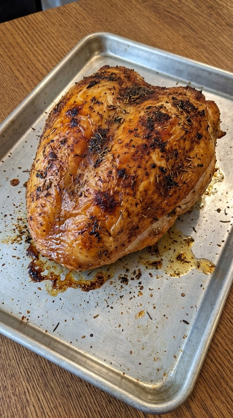 Instant Pot Turkey Breast with deep golden herb-crusted skin after a short broil Recipe focus: thanksgiving instant pot turkey breast.