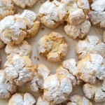 Italian Christmas Cookies on a plate with golden edges and homemade texture Recipe focus: easy christmas cookies simple.
