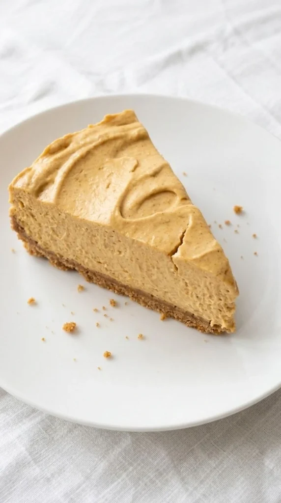 No Bake Pumpkin Cheesecake with creamy pumpkin filling and crumb crust slice Recipe focus: pumpkin cheesecake recipes.