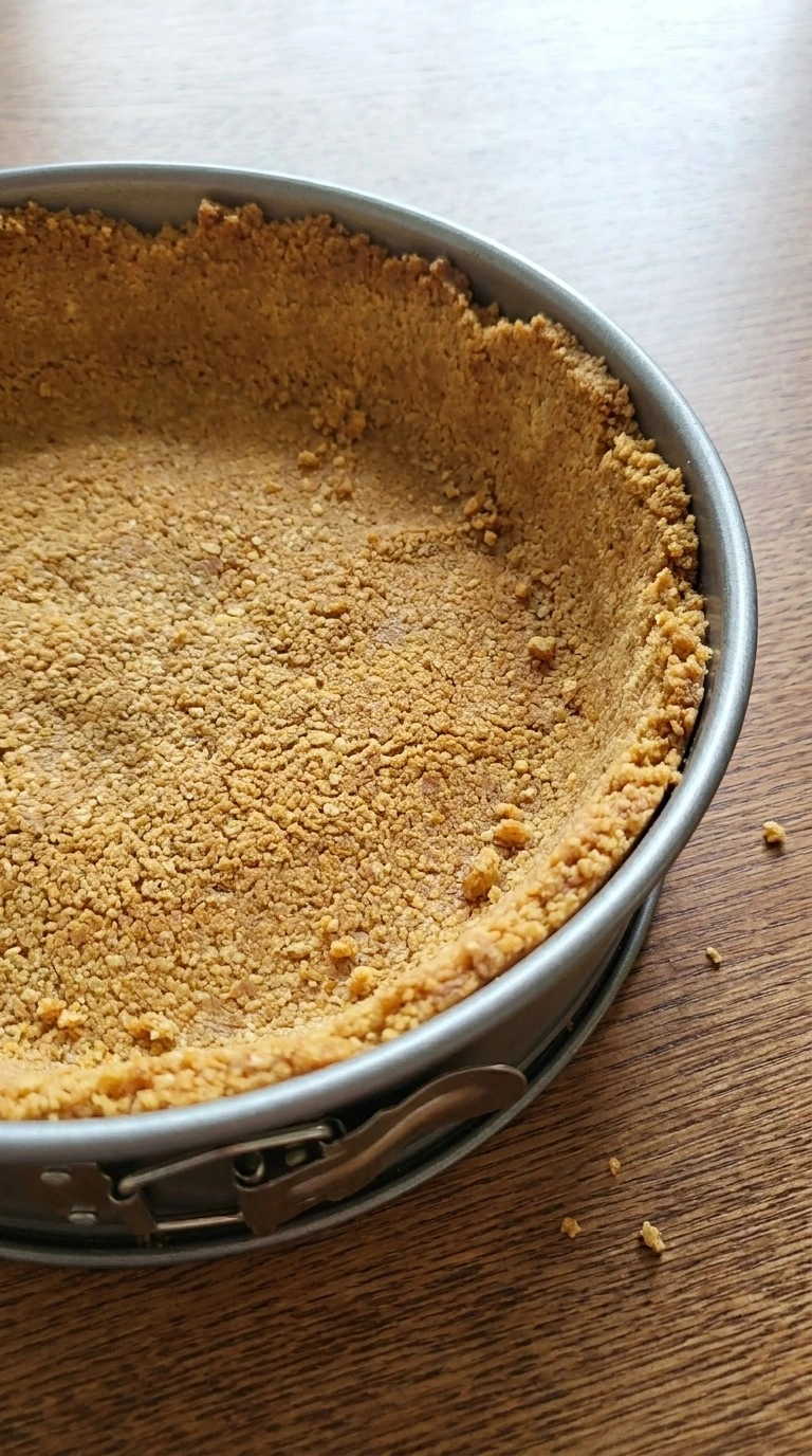 No Bake Pumpkin Cheesecake graham cracker crust pressed in springform pan Recipe focus: easy pumpkin cheesecake.